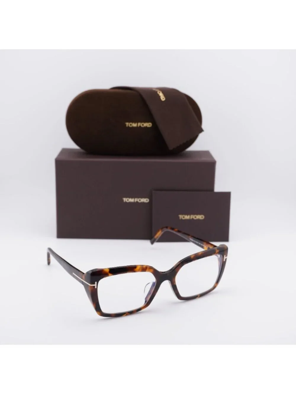 Tom Ford FT5991-F-B 052 Cat Eye Eyeglasses 56mm - Havana